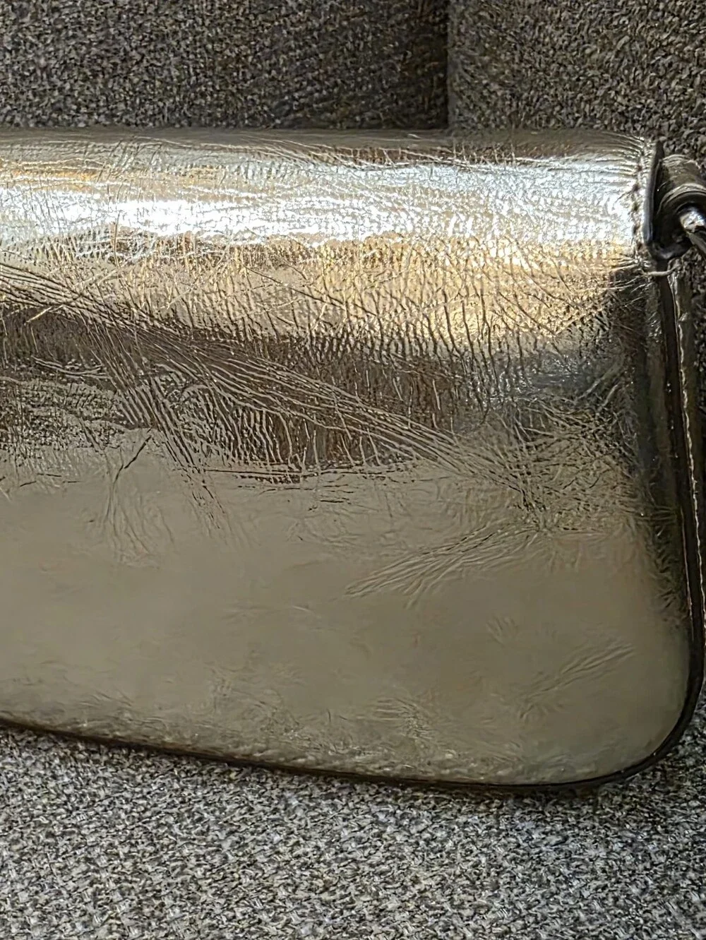 Tory Burch Britten Metallic Silver Leather Crossbody